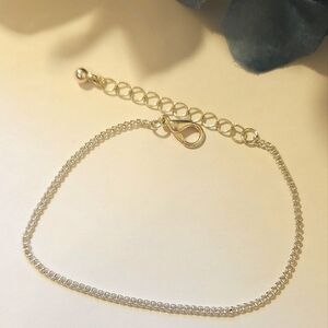 Dainty Silver Tone Chain Link Bracelet Adjustable 7" to 8.5"